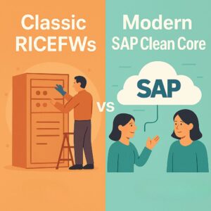 Classic vs Clean Core RICEFWs S4HANA Creative